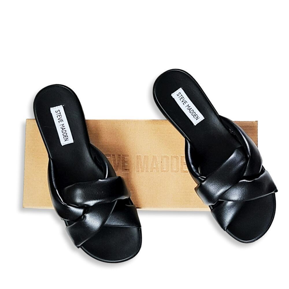 New Steve Madden Women's Salim Slip-On Slide Flat Sandals - Picture 8 of 9